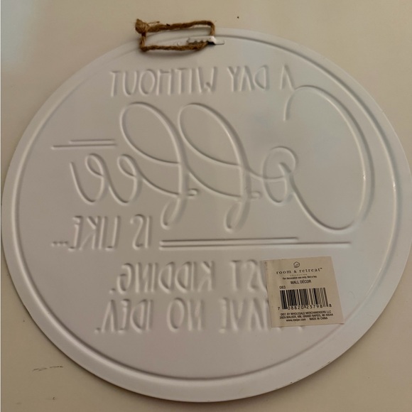 Gray and White Coffee Quote Wall Sign - Picture 2 of 4